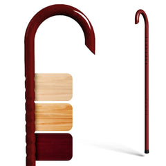 Cane Masters 34" Tactical Master Walking Cane in Crimson Hickory - Handmade in USA