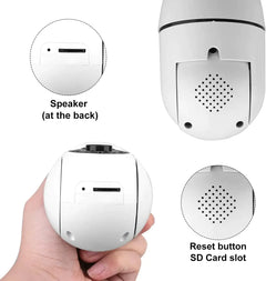 1080P Light Bulb Security Camera, WiFi 360° Night Vision with Motion Detection & Two-Way Audio